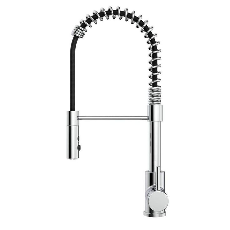 Keeney Studio Polished Chrome 1-Handle Deck-Mount Pull-Down Handle Kitchen Faucet