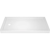 Classic 400 32 in. x 60 in. Single Threshold Left Drain Alcove Shower Base in High Gloss White - Super Arbor