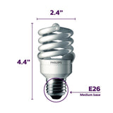 Philips 100-Watt Equivalent T2 Spiral CFL Light Bulb, Soft White 2700K, E26 Base (6-Pack)