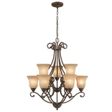 Portfolio Linkhorn 9-Light Iron Stone Vintage Chandelier, 34.5-in H x 30-in W