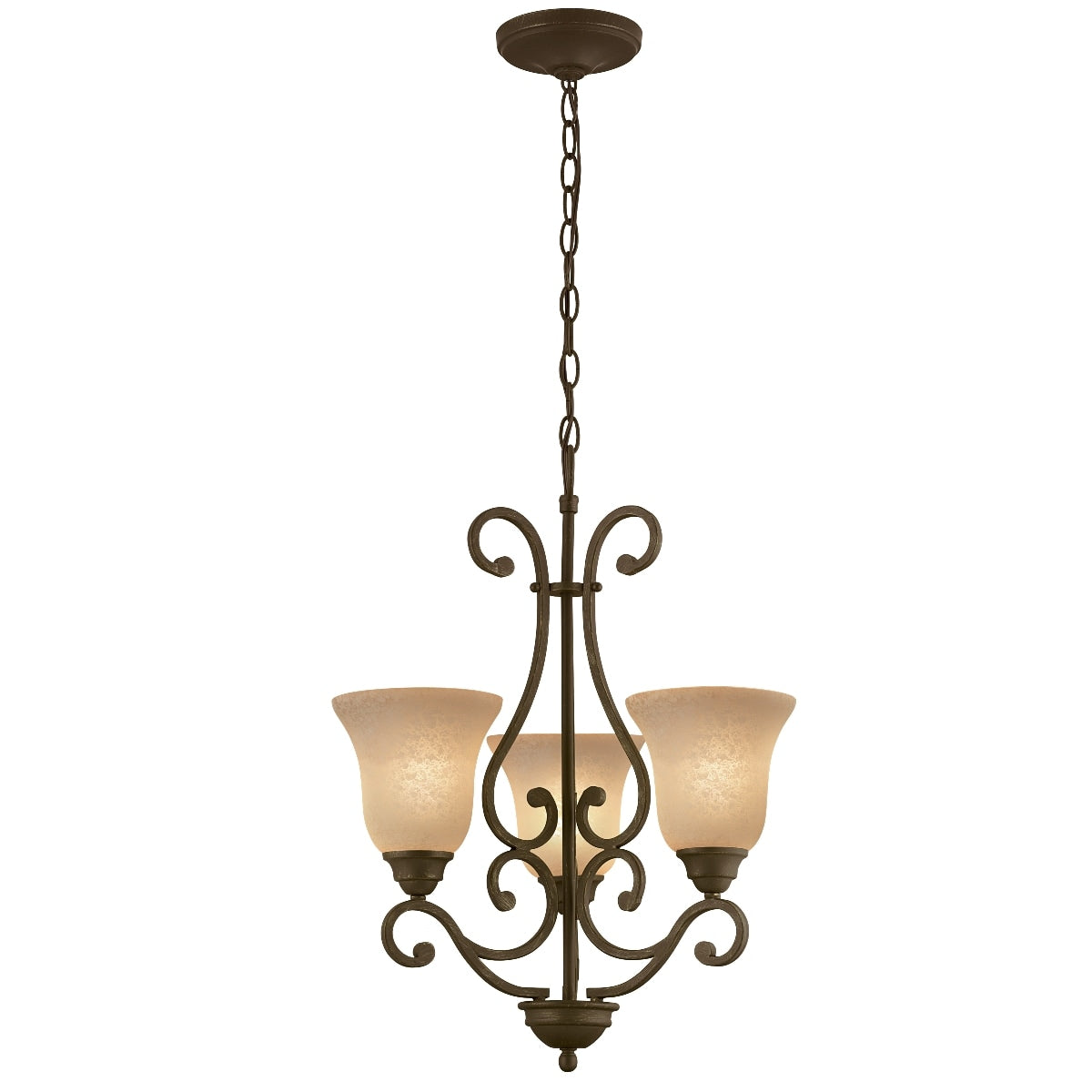 Portfolio Linkhorn 3-Light Iron Stone Vintage Chandelier, 24.5-in H x 20-in Dia