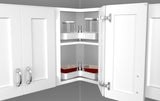 Rev-A-Shelf 18 in. White Polymer Kidney Lazy Susan, Bottom-Mount (Wall Cabinet)