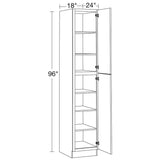 Home Decorators Collection Washington Vessel Blue Plywood Shaker Assembled Utility Pantry Kitchen Cabinet Soft Close 18 in W x 24 in D x 96 in H