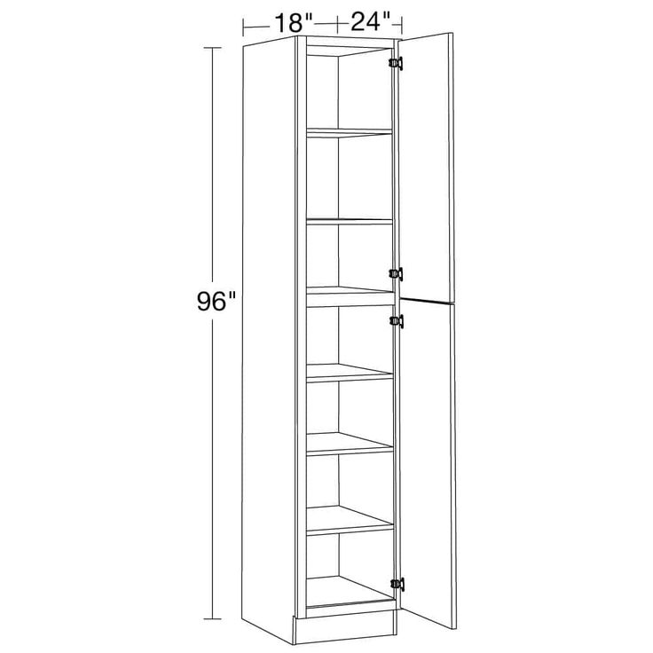 Home Decorators Collection Newport 18 in. W x 24 in. D x 96 in. H Assembled Plywood Pantry Kitchen Cabinet in Manganite with Soft Close RH