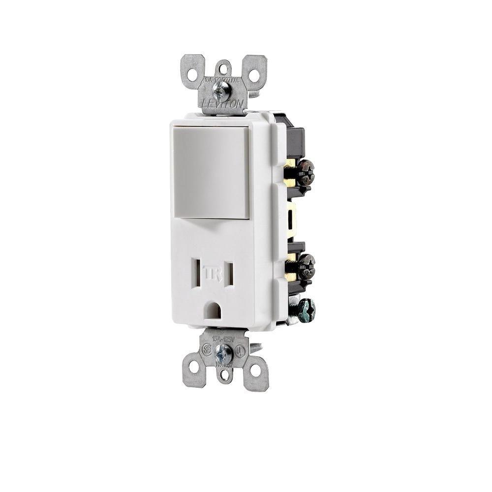 Decora 15 Amp Tamper Resistant Combo Switch and Outlet, White - Super Arbor
