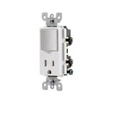 Decora 15 Amp Tamper Resistant Combo Switch and Outlet, White - Super Arbor
