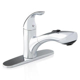 iSpring Chrome 1-Handle Deck-Mount Pull-Out Handle Kitchen Faucet (Deck Plate Included)