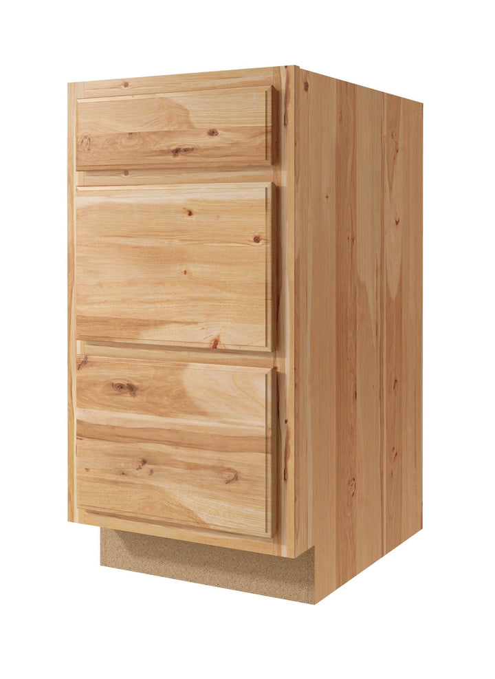 Diamond NOW Denver 24-in W x 35-in H x 23.75-in D Natural Rustic Hickory 3-Drawers Base Fully Assembled Cabinet (Raised Panel Style)