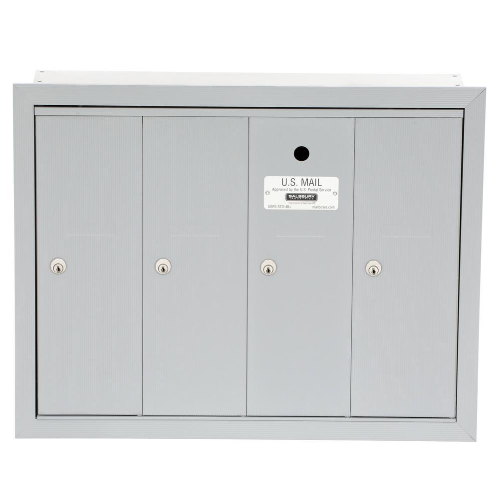 Aluminum Recessed-Mounted USPS Access Vertical Mailbox with 4 Door - Super Arbor