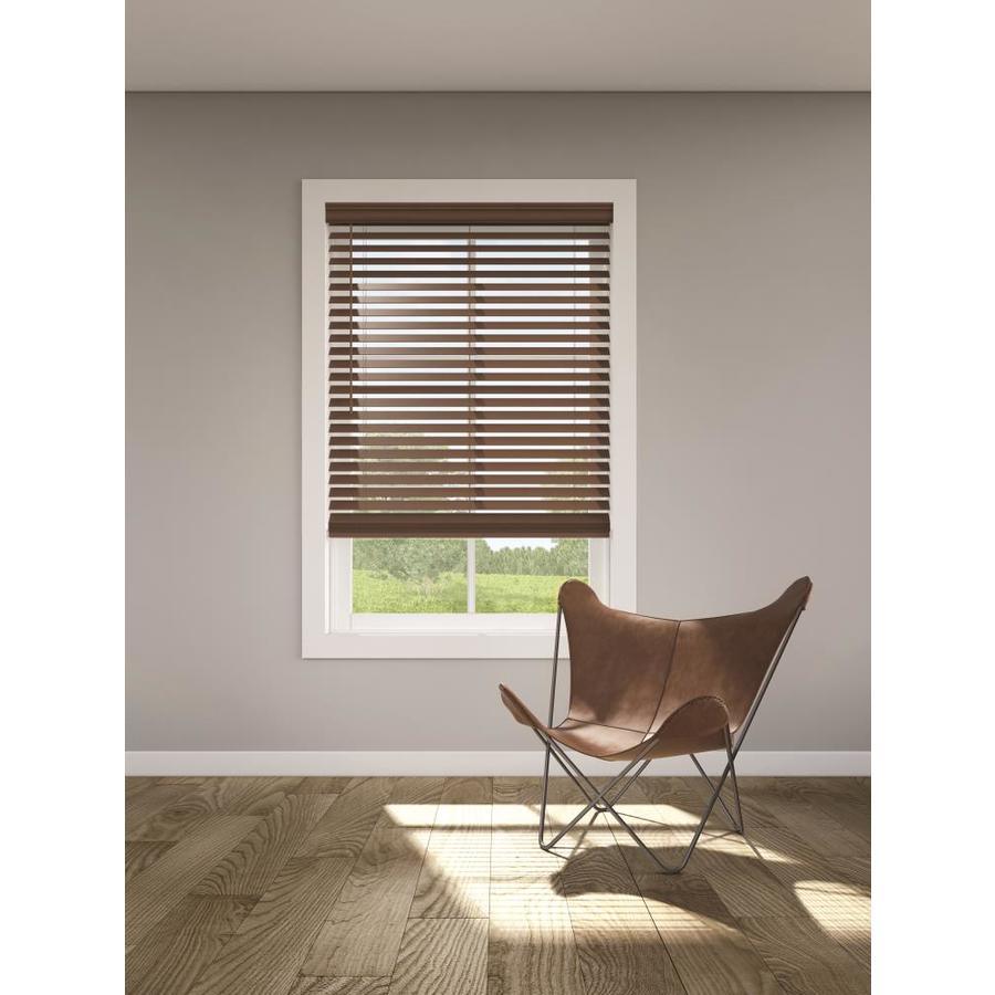 LEVOLOR Trim+Go 2.5-in Slat Width 35-in x 64-in Cordless White Faux Wood Room Darkening Faux Wood Blinds - Super Arbor