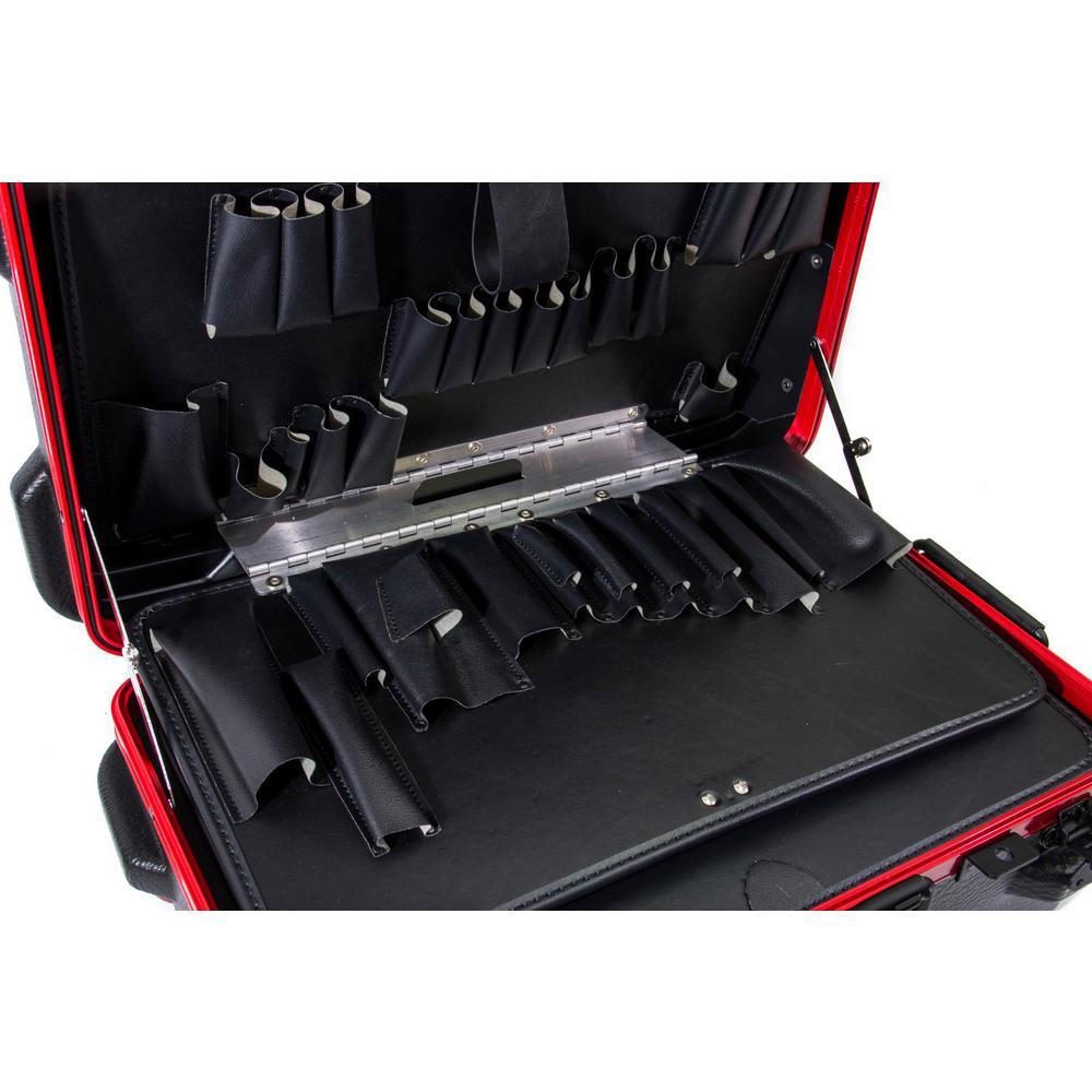 14 in. Slim Line Military-Style Wheeled Tool Case in Black - Super Arbor