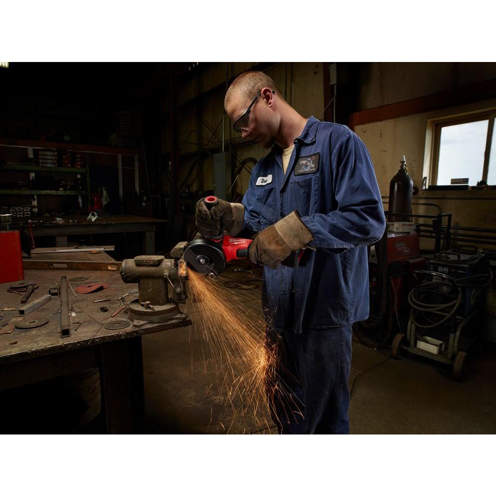 M18 FUEL 18-Volt 4-1/2 in./5 in. Lithium-Ion Brushless Cordless Grinder with Paddle Switch with Bandsaw and Batteries