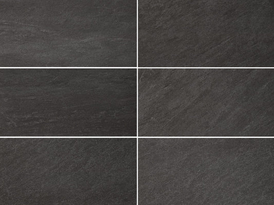Style Selections Galvano Charcoal 12-in x 24-in Porcelain Granite Tile (Common: 12-in x 24-in; Actual: 11.85-in x 23.85-in)