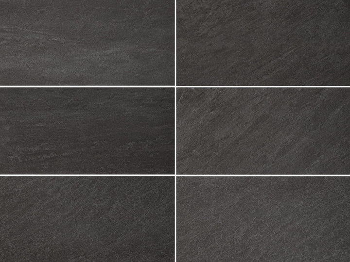Style Selections Galvano Charcoal 12-in x 24-in Porcelain Granite Tile (Common: 12-in x 24-in; Actual: 11.85-in x 23.85-in)