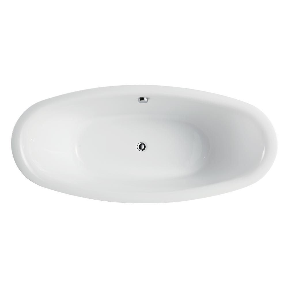 Valence 71 in. Acrylic Flatbottom Freestanding Bathtub in White - Super Arbor