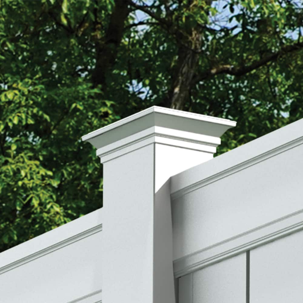 Freedom 5-in W x 5-in L White Vinyl Fence Post Cap- Fits Common Post Measurement: 5-in x 5-in