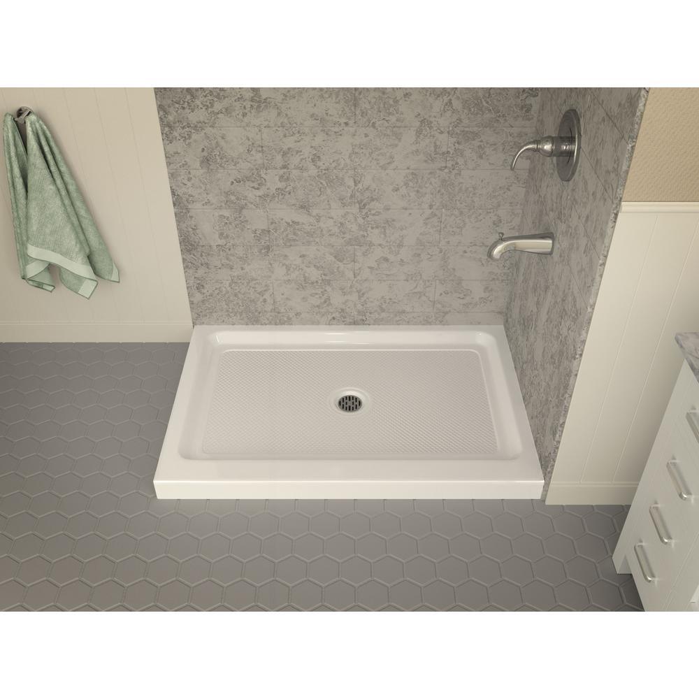 Port 36 in. x 48 in. Double Threshold Shower Base in White - Super Arbor