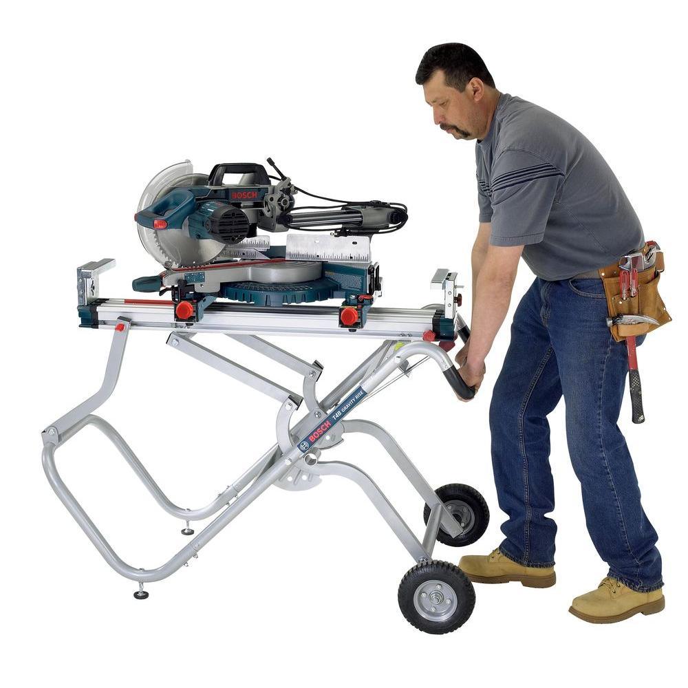 Portable Folding Gravity Rise Miter Saw Stand with Wheels - Super Arbor
