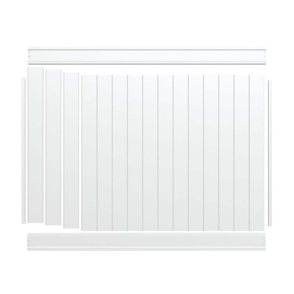 Freedom Emblem 6-ft H x 8-ft W White Privacy Vinyl Fence Panel (Unassembled)