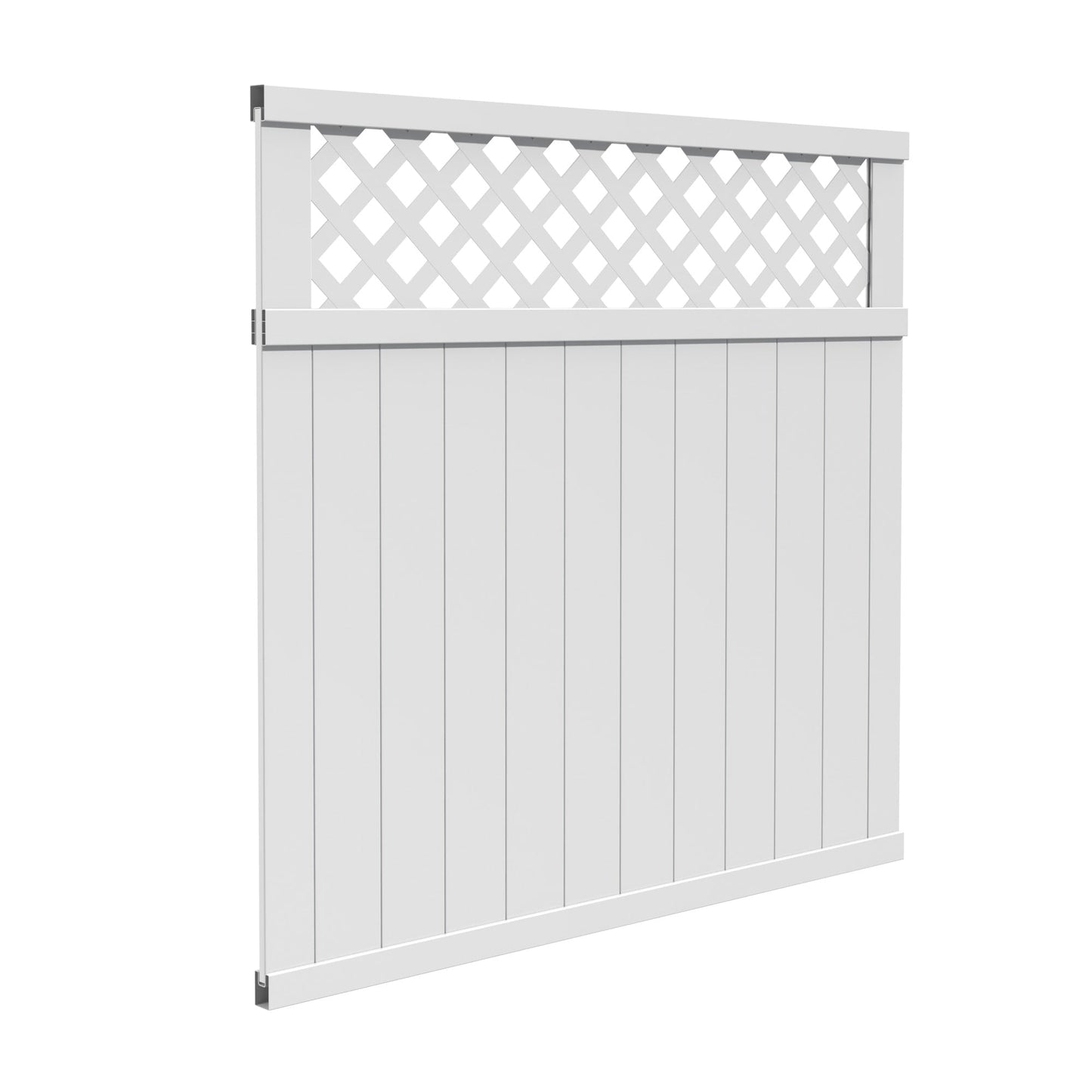 Freedom Wellington 6-ft H x 6-ft W White Vinyl Lattice-top Fence Panel (Assembled)