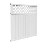 Freedom Wellington 6-ft H x 6-ft W White Vinyl Lattice-top Fence Panel (Assembled)