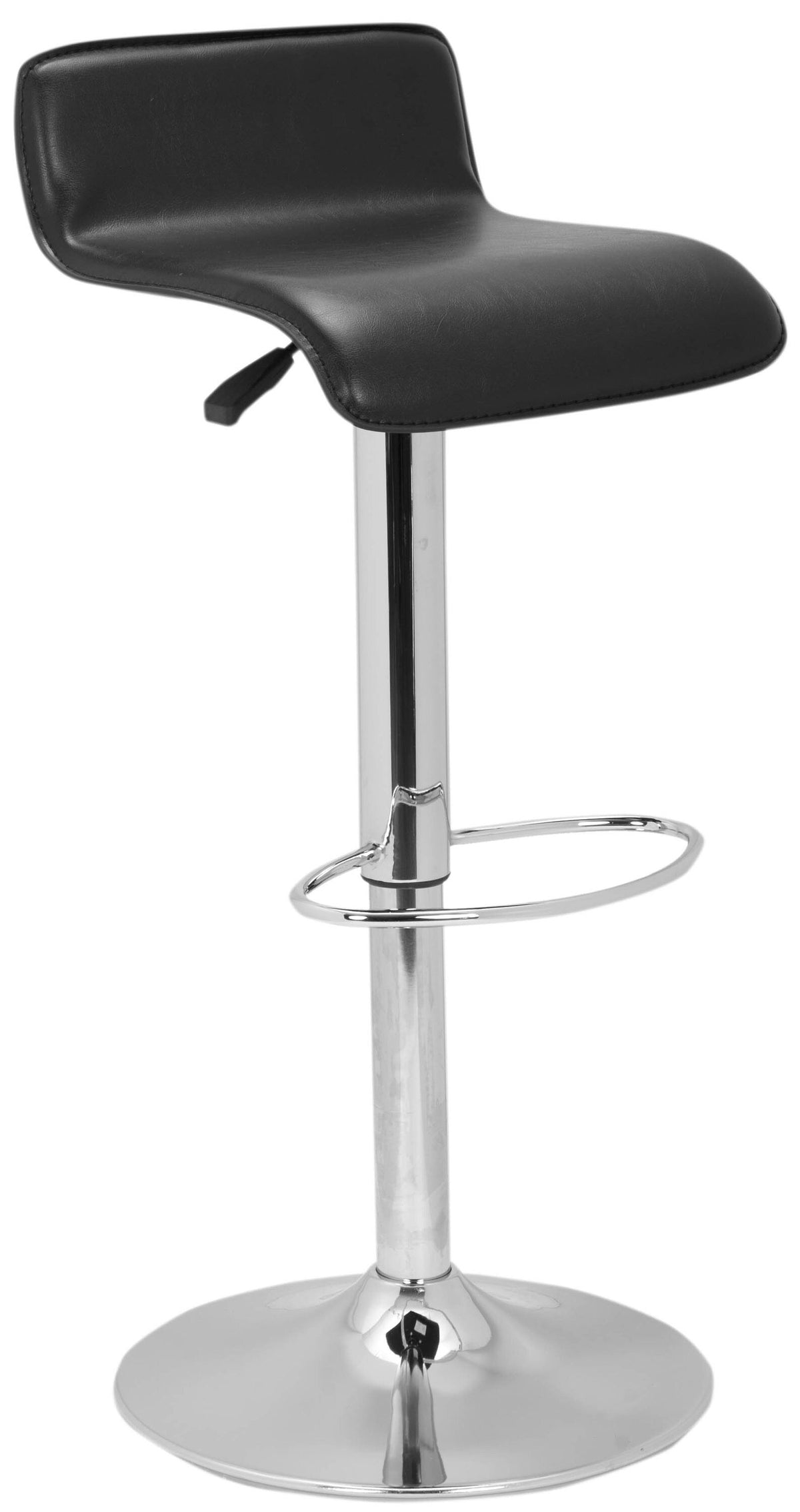 Safavieh Aubrey Black Adjustable Upholstered Swivel Bar Stool, 15.7-in W x 15.7-in D x 34.4-in H