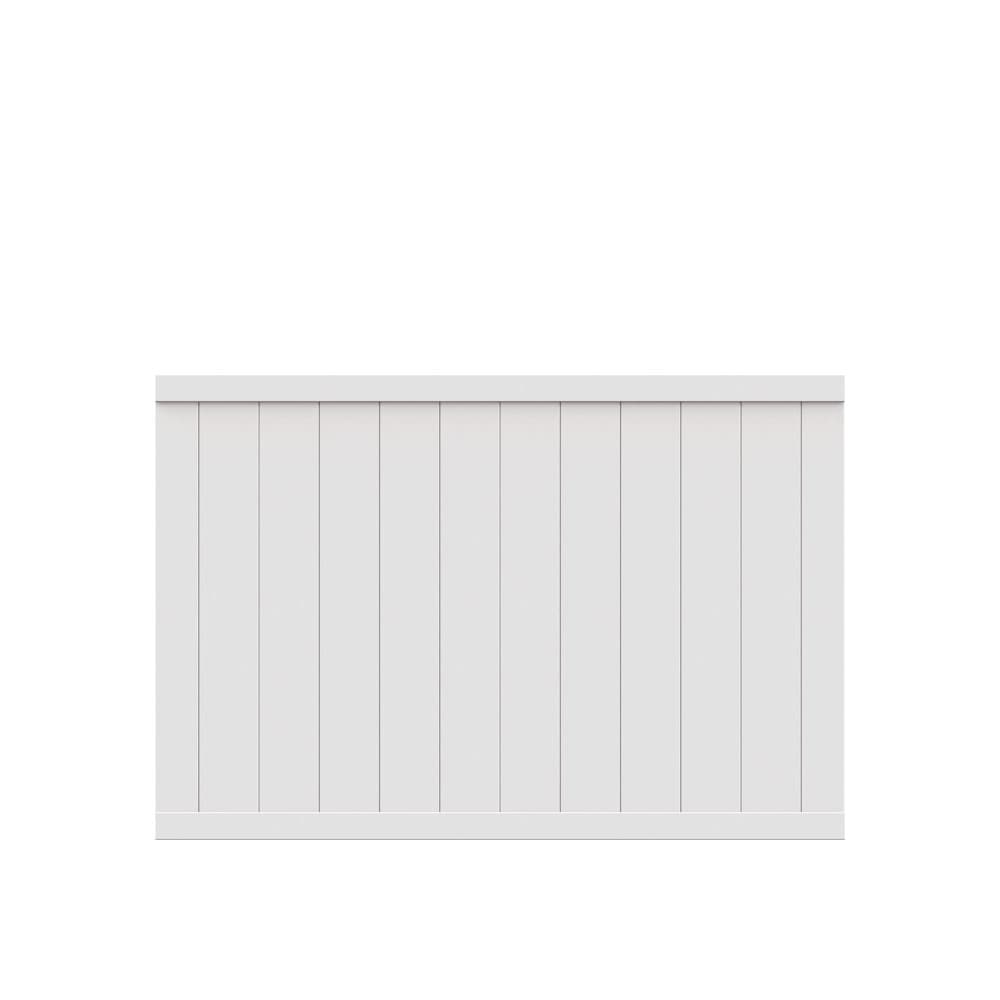 Freedom Crosston 4-ft H x 6-ft W White Privacy Vinyl Fence Panel (Assembled)