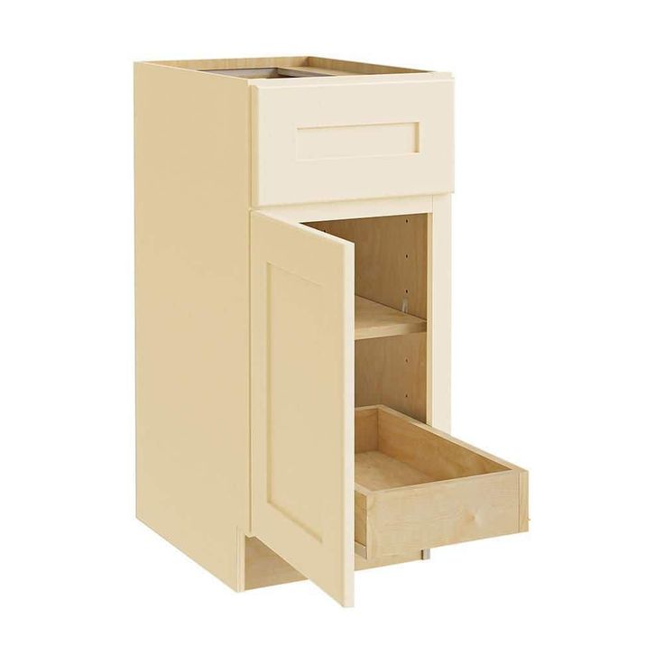 Home Decorators Collection Newport 12 in. W x 24 in. D x 34.5 in. H Assembled Plywood Base Kitchen Cabinet in Blended Cream with 1ROT Soft Close LH