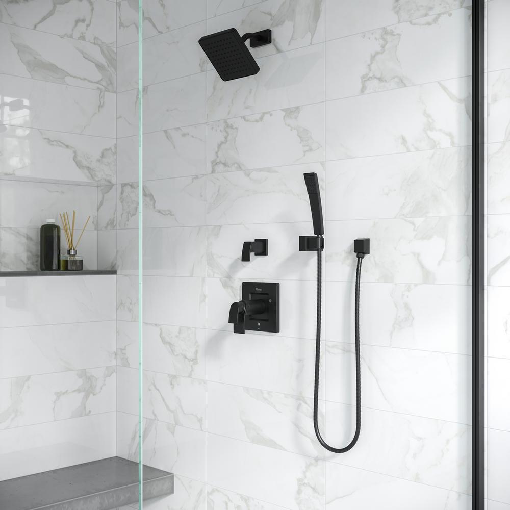 Kenzo 1-Spray 1.84 in. Single Wall Mount Low Flow Handheld Shower Head in Matte Black - Super Arbor
