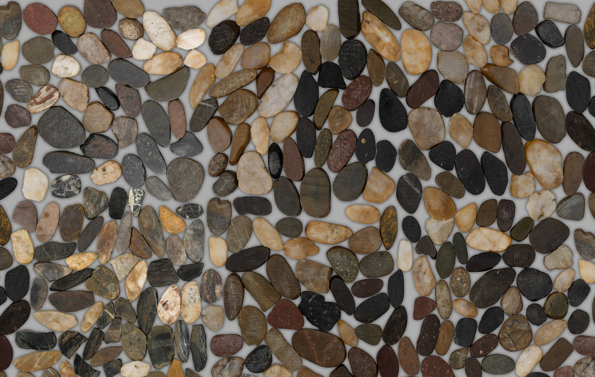 Satori River Rock Multicolor 13-in x 13-in Polished Natural Stone Mosaic Wall Tile (1-sq. ft/ Piece)