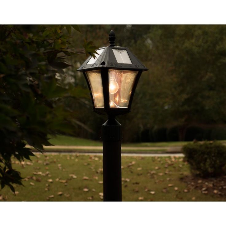 Baytown II Bulb 1-Light Black LED Outdoor Solar Post/Wall Light with GS Light Bulb Warm-White