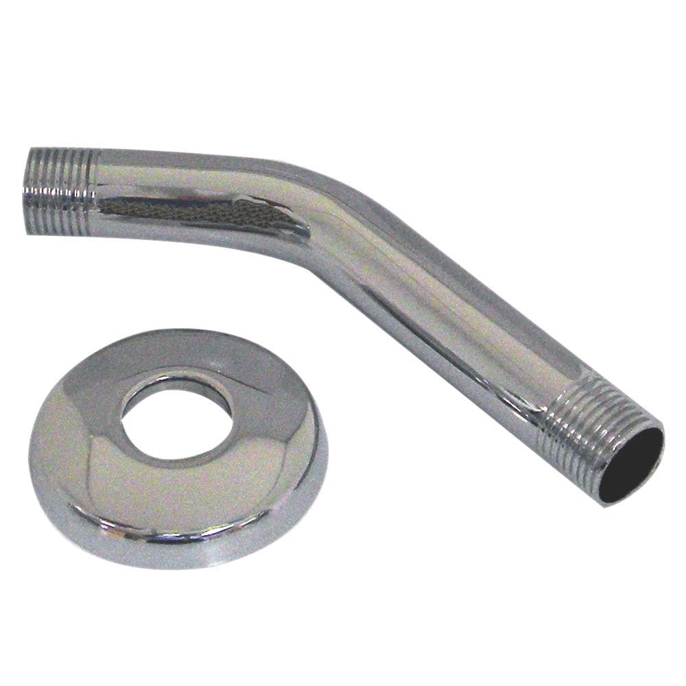 Danco Universal 6-in Chrome Shower Arm with Flange, 1/2-in Pipe Thread