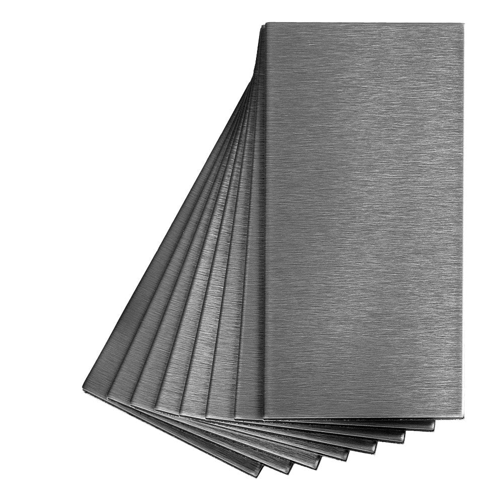 Aspect Metal Peel and Stick Stainless 3-in x 6-in Metallic Metal Tin look Peel and stick Wall Tile product image