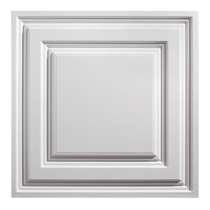 Genesis 2-ft x 2-ft Icon Relief White PVC Drop Ceiling Tile (1-Pack, 4-sq ft / Case)