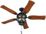 Harbor Breeze Lake Placido 52-in Black Iron Indoor/Outdoor Ceiling Fan with Light, 5-Blade, Incandescent
