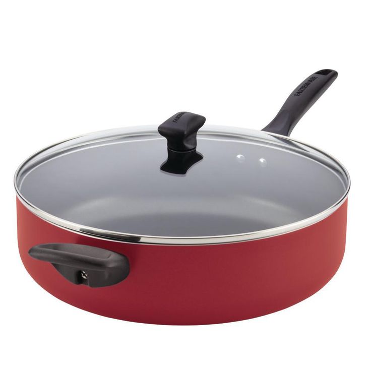 Dishwasher Safe 12 in. Aluminum Nonstick Skillet in Black with Glass Lid