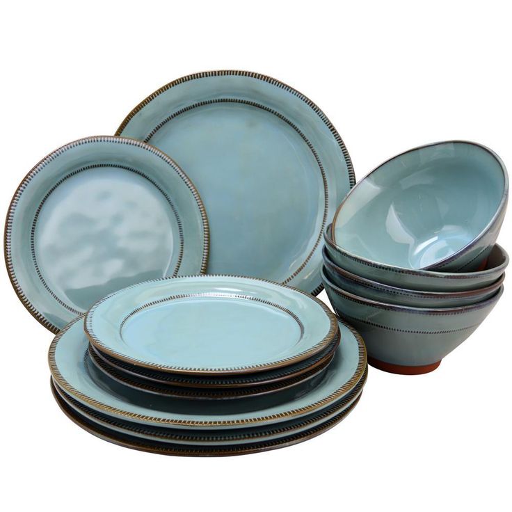Terranea 12-Piece Rustic Grey Earthenware Dinnerware Set (Service for 4)