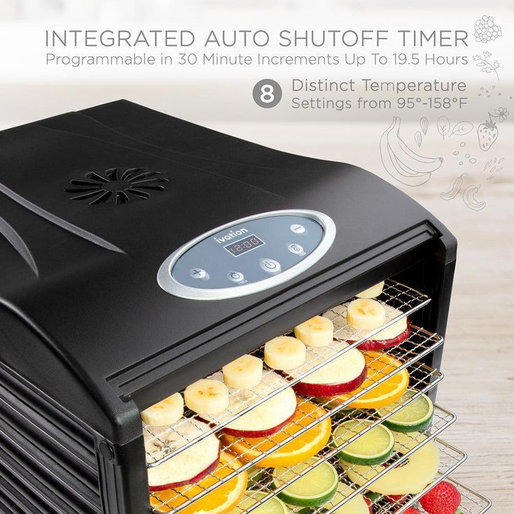 Stainless Steel Tray Food Dehydrator Machine 9 Trays 660w Digital Timer & Temperature Control, Auto Shutoff 95F to 158F