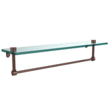 22 in. L  x 5 in. H  x 5 in. W Clear Glass Vanity Bathroom Shelf with Towel Bar in Satin Nickel - Super Arbor