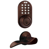 Satin Nickel Keyless Entry Deadbolt and Lever Handle Door Lock Combo Pack with Electronic Digital Keypad - Super Arbor