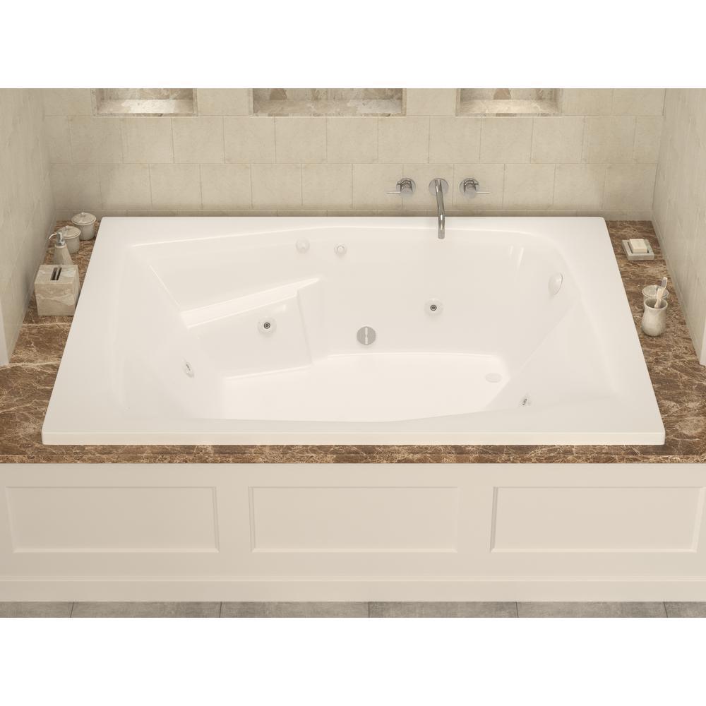 Amethyst 6 ft. Acrylic Rectangular Drop-in Whirlpool Bathtub in White - Super Arbor