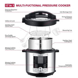 6 Qt. Stainless Steel 17-in-1 Multi-Use Electric Pressure Cooker with Stainless Steel Inner Pot