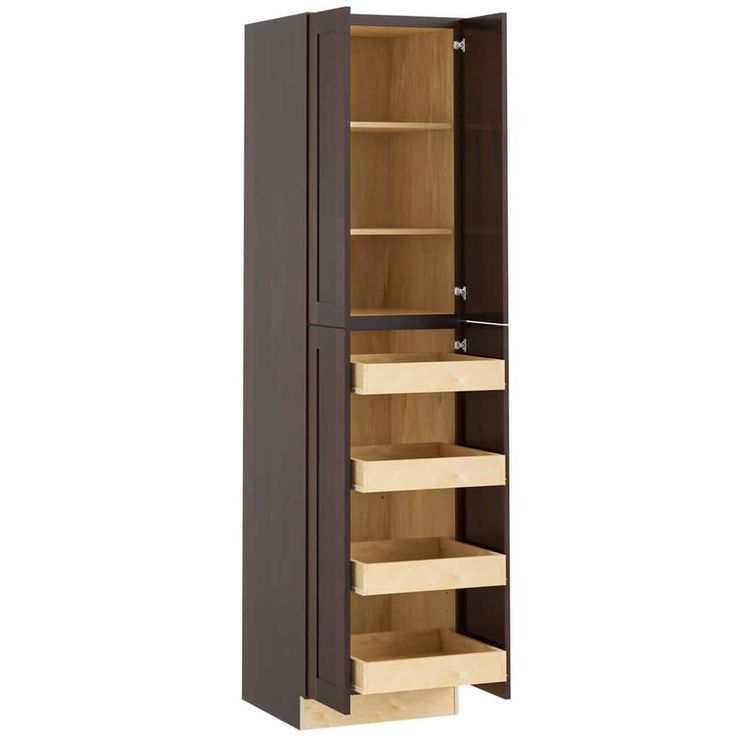 Home Decorators Collection Newport 24 in. W x 24 in. D x 96 in. H Assembled Plywood Pantry Kitchen Cabinet in Manganite with 4ROT Soft Close