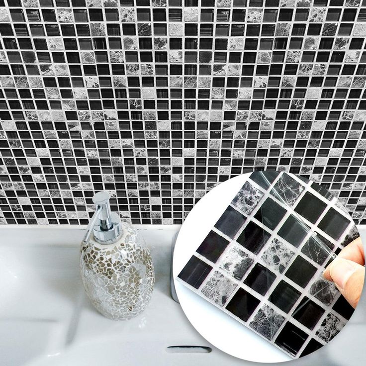 UKAP 10Pcs Mosaic Pattern Waterproof Wall Tile Stickers Peel and Stick Tile Kitchen Backsplash Wallpaper Sticker 15x15cm/20x20cm