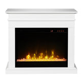 Jasmine 31 in. Mantel with a 23 in. Electric Fireplace in White - Super Arbor