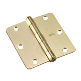 (2-Pack) 3-1/2 in. x 3-1/2 in. Brushed Nickel Full Mortise Butt Hinge with 1/4 in. Radius - Super Arbor