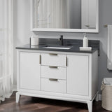 Rene Undermount Porcelain Bathroom Sink in White with Pop-Up Drain in Antique Bronze