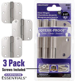 5/8 in. Satin Nickel Squeak Proof Hinge (3-Pack) - Super Arbor