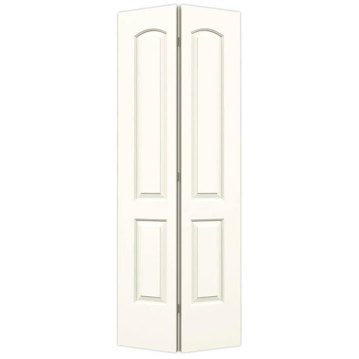 JELD-WEN Continental 24-in x 80-in White 2-Panel Round Top Prefinished Molded Composite Bifold Door (Hardware Included)