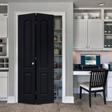 JELD-WEN Princeton 24-in x 80-in Midnight 2-Panel Arch Top Prefinished Molded Composite Bifold Door (Hardware Included)
